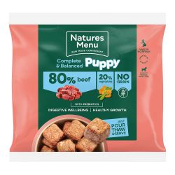Natures Menu 80/20 Beef Puppy Nuggets 1kg- Frozen