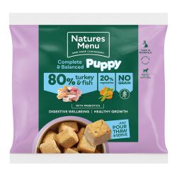 Natures Menu 80/20 Puppy Turkey & Fish Nuggets 1kg-Frozen