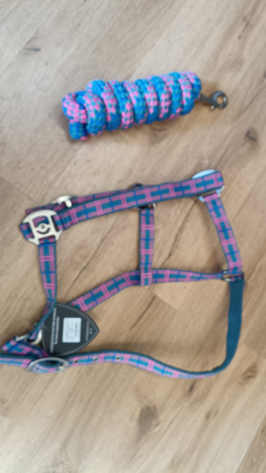 Hy Tartan headcollars with lead ropes