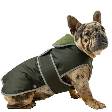 Heritage Wax Cotton Dog Coat with Harness Hole