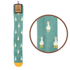 Funky Welly Socks - White Duck